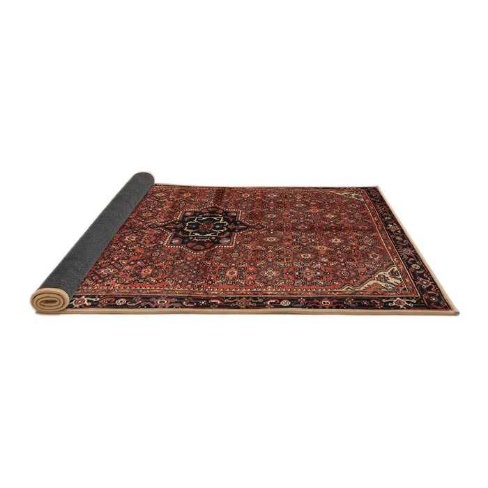 Sideview of Traditional Saffron Red Persian Rug, tr2588