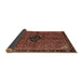 Sideview of Traditional Saffron Red Persian Rug, tr2588