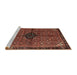 Sideview of Machine Washable Traditional Saffron Red Rug, wshtr2588