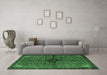 Machine Washable Persian Emerald Green Traditional Area Rugs in a Living Room,, wshtr2588emgrn