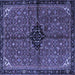 Square Machine Washable Persian Blue Traditional Rug, wshtr2588blu