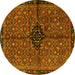 Round Persian Yellow Traditional Rug, tr2588yw