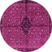 Round Persian Pink Traditional Rug, tr2588pnk