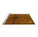 Sideview of Machine Washable Persian Yellow Traditional Rug, wshtr2588yw