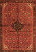 Serging Thickness of Machine Washable Persian Orange Traditional Area Rugs, wshtr2588org