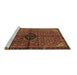 Sideview of Machine Washable Persian Brown Traditional Rug, wshtr2588brn