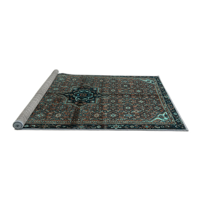 Sideview of Machine Washable Persian Light Blue Traditional Rug, wshtr2588lblu