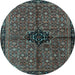 Round Persian Light Blue Traditional Rug, tr2588lblu