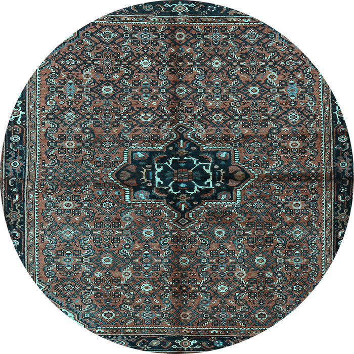 Round Machine Washable Persian Light Blue Traditional Rug, wshtr2588lblu