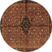 Round Machine Washable Persian Brown Traditional Rug, wshtr2588brn