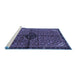 Sideview of Machine Washable Persian Blue Traditional Rug, wshtr2588blu