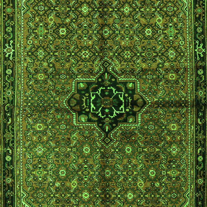 Serging Thickness of Machine Washable Persian Green Traditional Area Rugs, wshtr2588grn