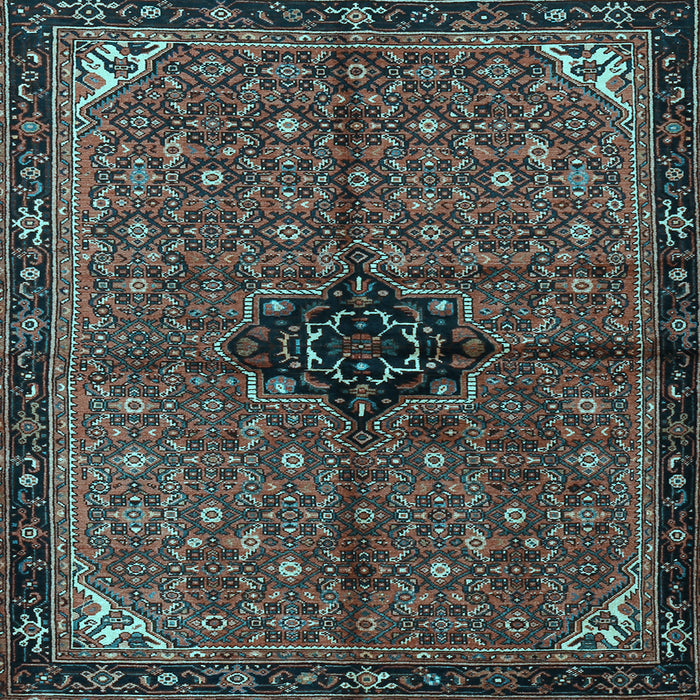 Square Machine Washable Persian Light Blue Traditional Rug, wshtr2588lblu
