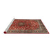 Sideview of Machine Washable Traditional Tomato Red Rug, wshtr2589