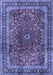 Machine Washable Persian Blue Traditional Rug, wshtr2589blu