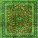 Round Machine Washable Persian Green Traditional Area Rugs, wshtr2589grn