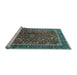 Sideview of Machine Washable Persian Light Blue Traditional Rug, wshtr2589lblu