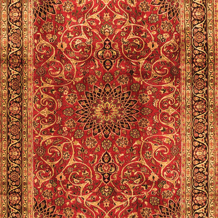 Serging Thickness of Machine Washable Persian Orange Traditional Area Rugs, wshtr2589org