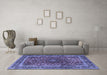 Machine Washable Persian Blue Traditional Rug in a Living Room, wshtr2589blu
