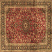 Square Machine Washable Persian Brown Traditional Rug, wshtr2589brn