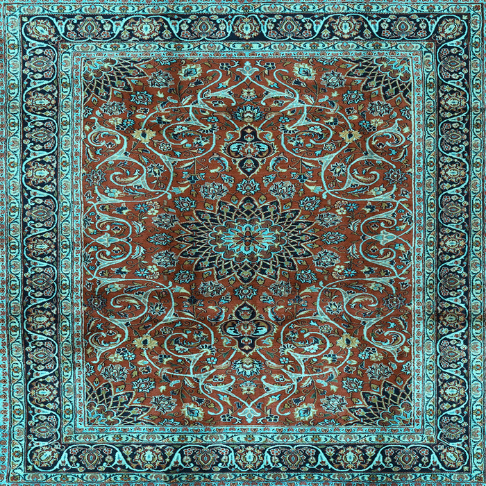 Square Machine Washable Persian Light Blue Traditional Rug, wshtr2589lblu