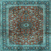 Square Machine Washable Persian Light Blue Traditional Rug, wshtr2589lblu