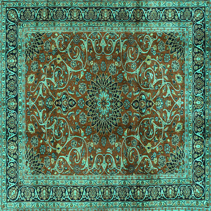 Square Persian Turquoise Traditional Rug, tr2589turq