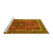 Sideview of Machine Washable Persian Yellow Traditional Rug, wshtr2589yw