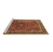 Sideview of Machine Washable Persian Brown Traditional Rug, wshtr2589brn