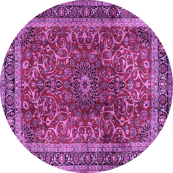 Round Persian Purple Traditional Rug, tr2589pur