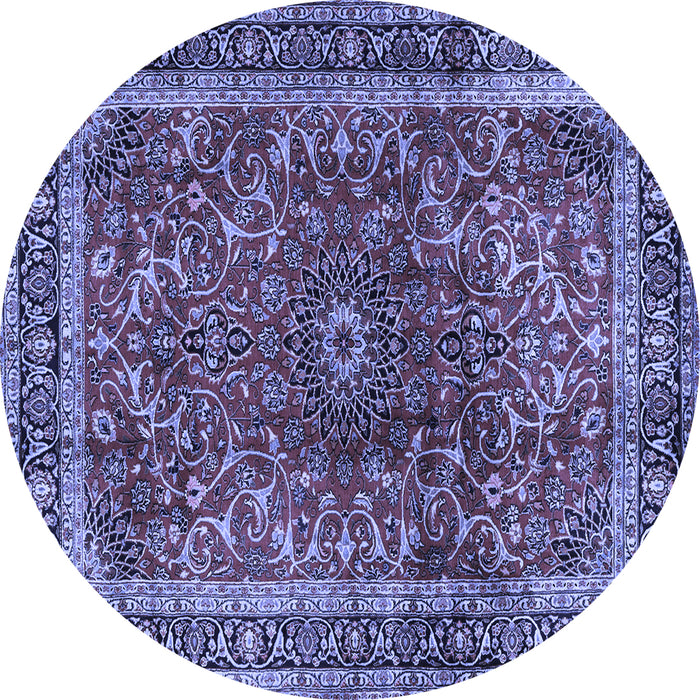 Round Persian Blue Traditional Rug, tr2589blu
