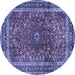 Round Persian Blue Traditional Rug, tr2589blu
