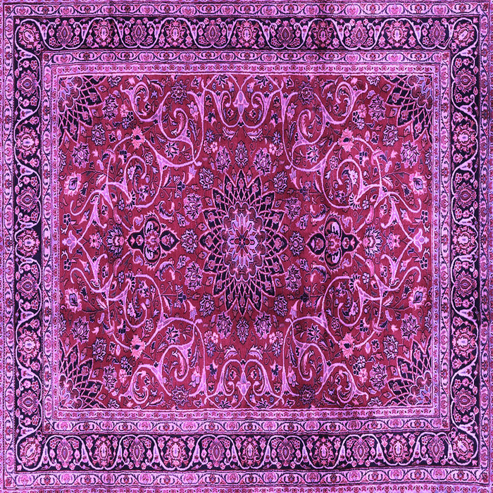 Square Machine Washable Persian Purple Traditional Area Rugs, wshtr2589pur