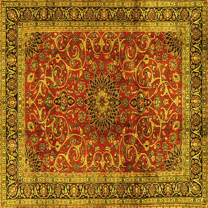 Square Persian Yellow Traditional Rug, tr2589yw