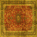 Square Persian Yellow Traditional Rug, tr2589yw