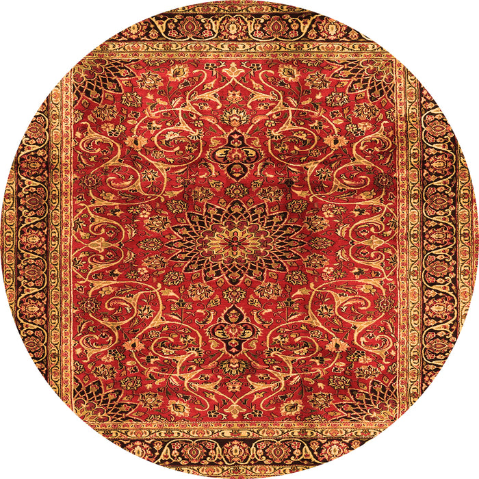 Square Persian Orange Traditional Rug, tr2589org