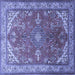 Square Medallion Blue Traditional Rug, tr258blu