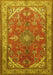 Medallion Yellow Traditional Rug, tr258yw