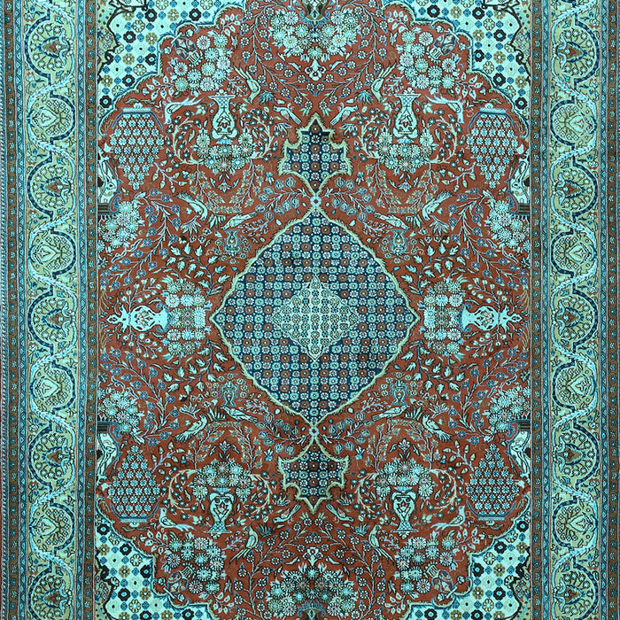 Medallion Light Blue Traditional Rug, tr258lblu
