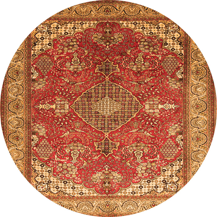 Square Medallion Orange Traditional Rug, tr258org