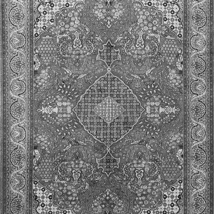 Serging Thickness of Machine Washable Medallion Gray Traditional Rug, wshtr258gry