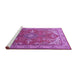 Sideview of Machine Washable Medallion Purple Traditional Area Rugs, wshtr258pur