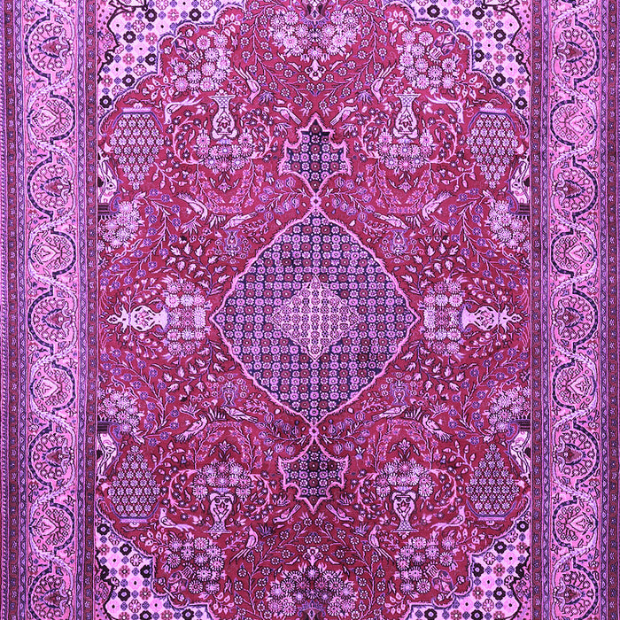 Machine Washable Medallion Purple Traditional Area Rugs, wshtr258pur