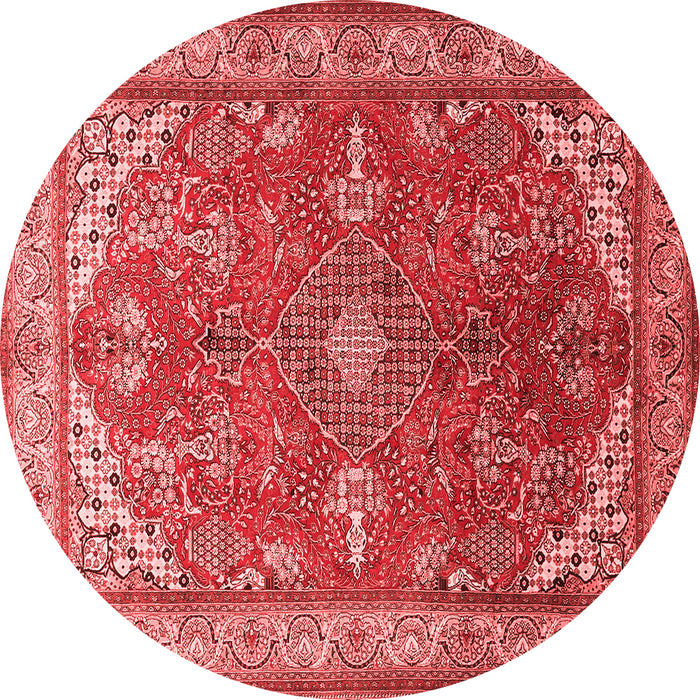 Machine Washable Medallion Red Traditional Rug, wshtr258red