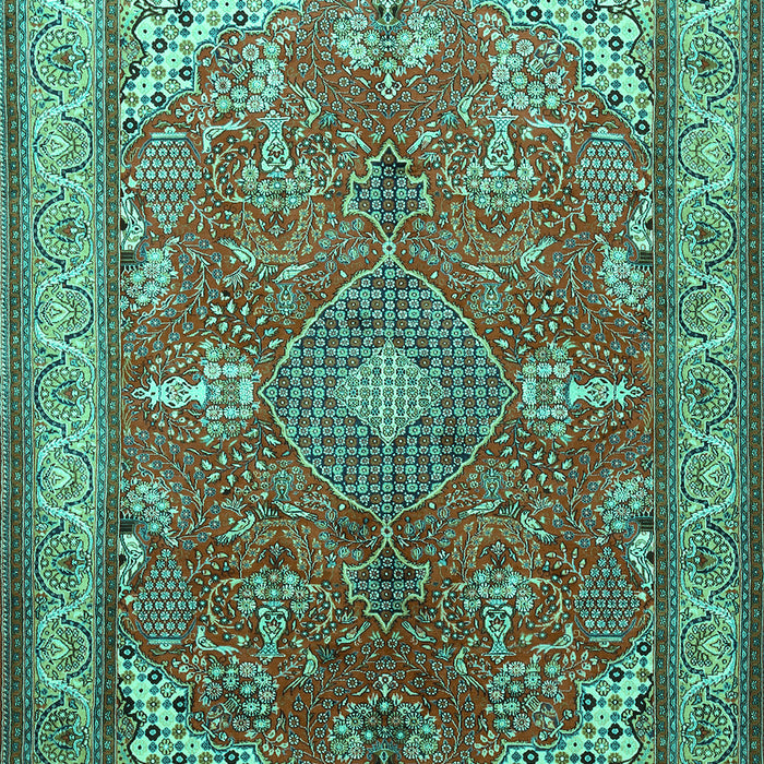 Medallion Turquoise Traditional Rug, tr258turq