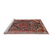 Sideview of Machine Washable Traditional Saffron Red Rug, wshtr259