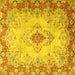 Square Persian Yellow Traditional Rug, tr2590yw