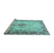 Sideview of Machine Washable Persian Light Blue Traditional Rug, wshtr2590lblu