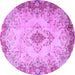 Round Persian Purple Traditional Rug, tr2590pur