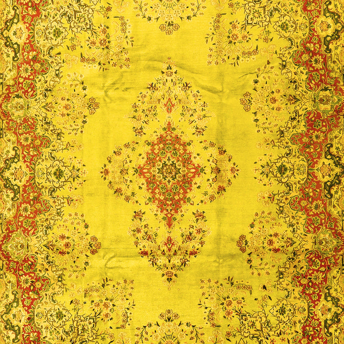 Machine Washable Persian Yellow Traditional Rug, wshtr2590yw
